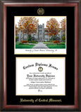 University Central Missouri 11w x 8.5h Gold Embossed Diploma Frame with Campus Images Lithograph