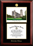University of Chicago Gold Embossed 12w x 9h Diploma Frame with Campus Images Lithograph