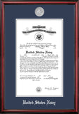 Navy Certificate Petite Frame with Silver Medallion