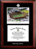 University of Iowa Hawkeyes Kinnick Stadium 11w x 8.5h Silver Embossed Diploma Frame with Campus Images Lithograph