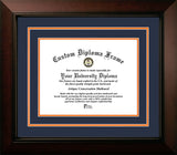 Unversity of Illinois Fighting Illini 11w x 8.5h Navy and Orange  Diploma Frame