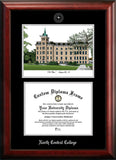 North Central College 11w x 8.5h Silver Embossed Diploma Frame with Campus Images Lithograph