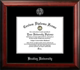 Bradley University 11w x 8.5h Silver Embossed Diploma Frame