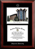 Valparaiso University 10w x 8h Silver Embossed Diploma Frame with Campus Images Lithograph