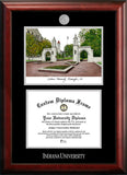 Indiana University, Bloomington 11w x 8.5h Silver Embossed Diploma Frame with Campus Images Lithograph
