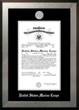 Marine Certificate Honors Frame with Silver Medallion