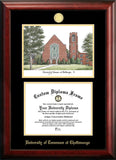 University of Tennessee, Chattanooga 17w x 14h   Gold Embossed Diploma Frame with Campus Images Lithograph