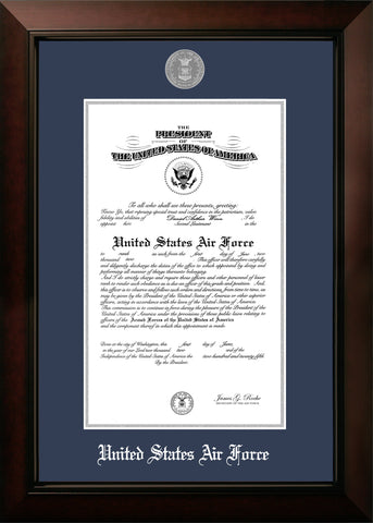 Air Force  Certificate Legacy Frame with Silver Medallion