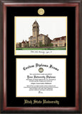 Utah State University 11w x 8.5h Gold Embossed Diploma Frame with Campus Images Lithograph