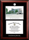 Northern Kentucky University 11w x 8.5h Silver Embossed Diploma Frame with Campus Images Lithograph