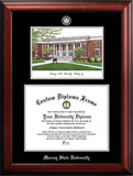 Murray State University 14w x 11h Silver Embossed Diploma Frame with Campus Images Lithograph
