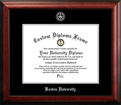Boston University 14w x 11h Silver Embossed Diploma Frame