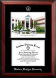 Western Michigan University 11w x 8.5h Silver Embossed Diploma Frame with Campus Images Lithograph