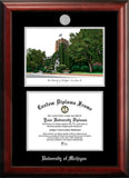 University of Michigan 11w x 8.5h Silver Embossed Diploma Frame with Campus Images Lithograph