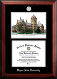 Wayne State University 10w x 8h Silver Embossed Diploma Frame with Campus Images Lithograph