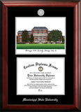 Mississippi State University 11w x 8.5hSilver Embossed Diploma Frame with Campus Images Lithograph