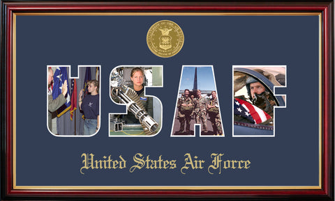 Patriot Frame's Air Force Collage Photo Petite Frame with Gold Medallion