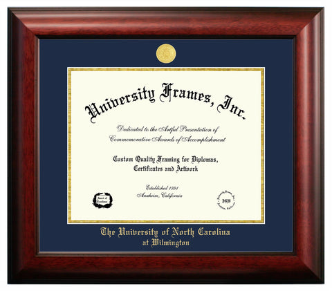 University of North Carolina, Wilmington 14w x 11h  Gold Embossed Diploma Frame