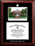 East Carolina University 14w x 11h Silver Embossed Diploma Frame with Campus Images Lithograph