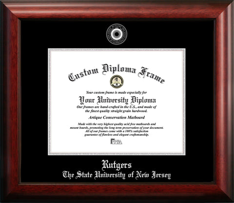 Rutgers University, The State University of New Jersey, 11w x 8.5h Silver Embossed Diploma Frame
