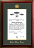 Army Certificate Classic Mahogany Frame with Gold Medallion