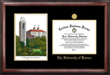 University of Kansas  Embossed Diploma Frame with Campus Images Lithograph