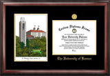 University of Kansas 11w x 8.5h Gold Embossed Diploma Frame with Campus Images Lithograph