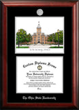 Ohio State University 11w x 8.5h Silver Embossed Diploma Frame with Campus Images Lithograph