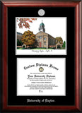 University of Dayton 11w x 8.5h Silver Embossed Diploma Frame with Campus Images Lithograph