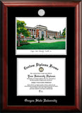Oregon State University 11w x 8.5h Silver Embossed Diploma Frame with Campus Images Lithograph