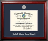 Coast Guard 8.5x11 Discharge Classic Frame with Silver Medallion
