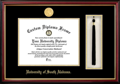 University of South Alabama  Tassel Box and Diploma Frame