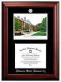 George Mason University 10w x 14h Silver Embossed Diploma Frame with Campus Images Lithograph