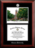 Clemson University 11w x 8.5h Silver Embossed Diploma Frame with Campus Images Lithograph