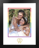 LGBTQ Wedding 8x10 Portrait Frame with White & Rainbow Mat