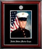 Marine 8x10 Portrait Classic Black Frame with Silver Medallion