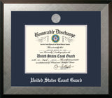 Coast Guard 8.5x11 Discharge Honors Frame with Silver Medallion
