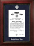 Navy Certificate Executive Frame with Silver Medallion