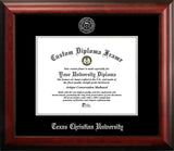 Texas Christian University 11w x 8.5h Silver Embossed Diploma Frame
