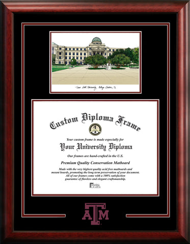 Texas A&M Aggies 16w x 12.5h  Spirit Graduate Diploma Frame