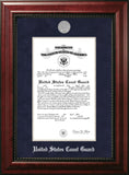 Coast Guard Certificate Executive Frame with Silver Medallion