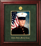 Marine 8x10 Portrait Executive Frame with Gold Medallion and gold Filet