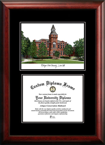 Michigan State University, Linton Hall, 11"w x 8.5"h Diplomate Diploma Frame
