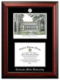California State University, Chico 11w x 8.5h Silver Embossed Diploma Frame with Campus Images Lithograph