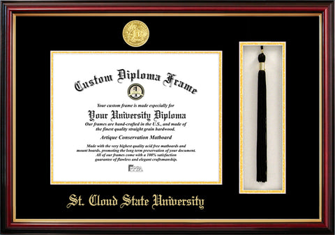 St Cloud State University 11w x 8.5h Tassel Box and Diploma Frame