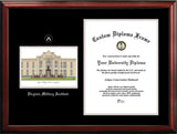 Virginia Military Institute 15.75w x 20h Silver embossed Diploma Frame with Campus Images Lithograph