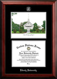 Liberty University 11w x 8.5h Silver Embossed Diploma Frame with Campus Images Lithograph