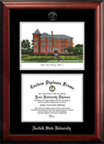 Norfolk State 11w x 8.5h Silver Embossed Diploma Frame with Campus Images Lithograph