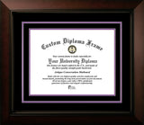 James Madison University 16w x 12h Black and Purple Diploma Frame