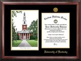 University of Kentucky 11w x 8.5h Gold Embossed Diploma Frame with Campus Images Lithograph